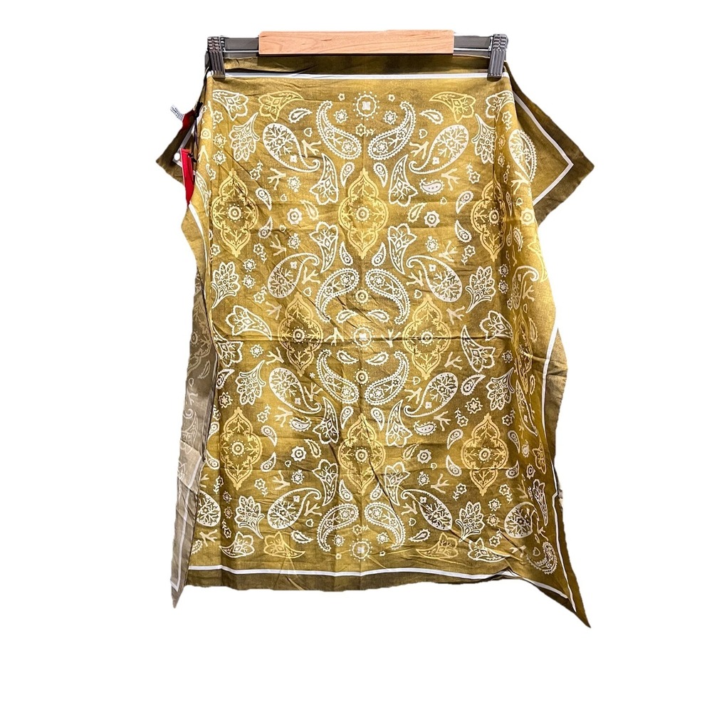Isaia‎ Yellow Paisley Print Unisex Bandana Tux Scarf Size 70 x 70